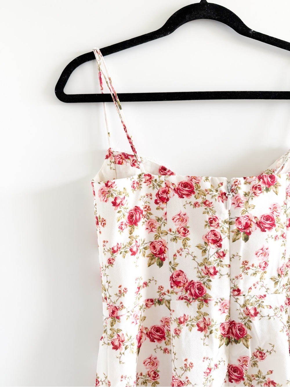 House of CB Cream Midi Slip Dress Rose Print - Picture 13 of 16